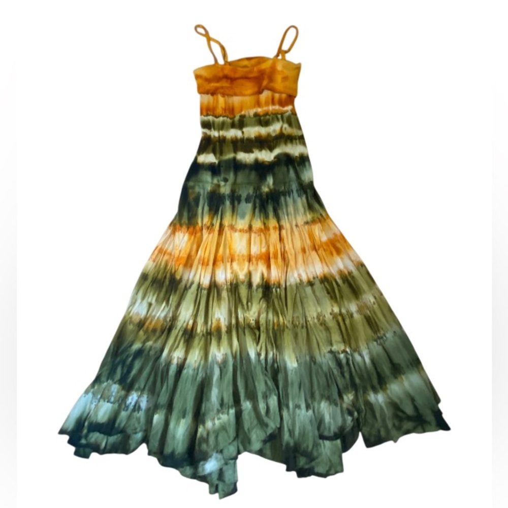 Tie Dye Boho Hippie Fit And Flare Macy Dress Size L